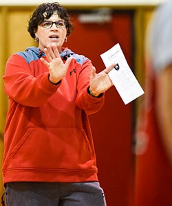 Coach Cyndi Graziano plans every practice like a classroom lesson.