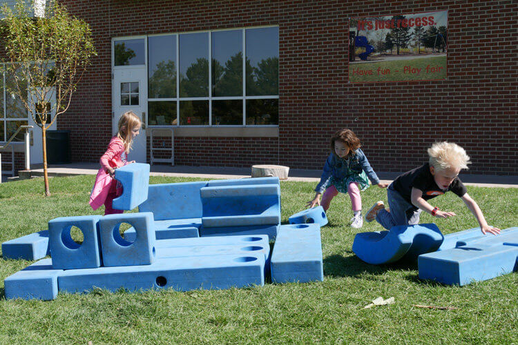 Blue Blocks at recess