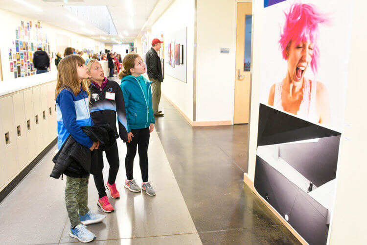 Students from all divisions enjoyed art on display in the Upper School.