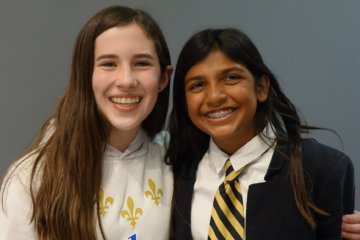 Skye Leach and Brielle Burkett were the 2022 Seventh Grade Debate Champions.