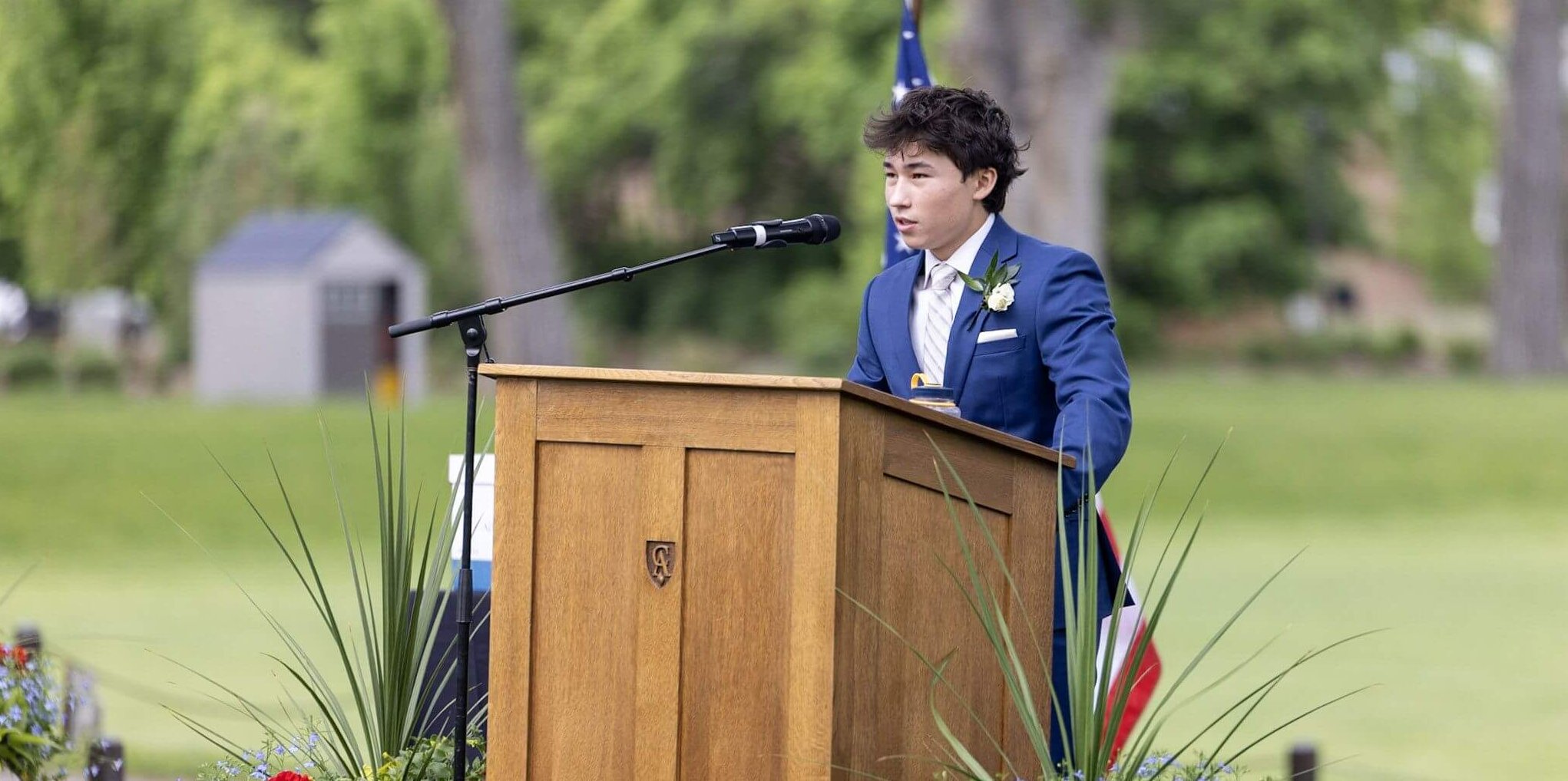 Class of 2023 Senior Speaker Noah Sohn gives his Commencement address on June 1, 2023.